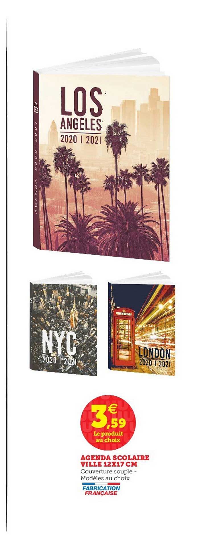 agenda scolaire ville 12x17 cm