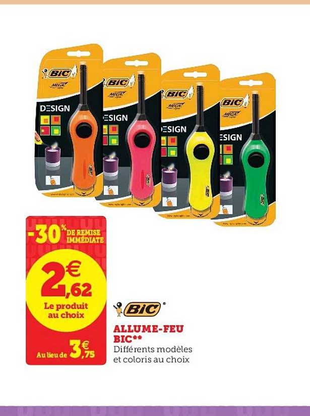 allume feu bic -30% de remise immédiate