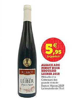 Alsace Aoc Pinot Noir 2018 édouard Leiber