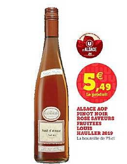 alsace aop pinot noir rose 2019 saveurs fruitées louis hauller