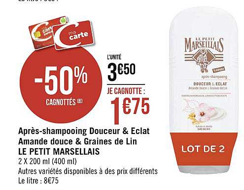 Après Shampooing Douceur & Eclat Amande Douce & Graines De Lin Le Petit Marseillais