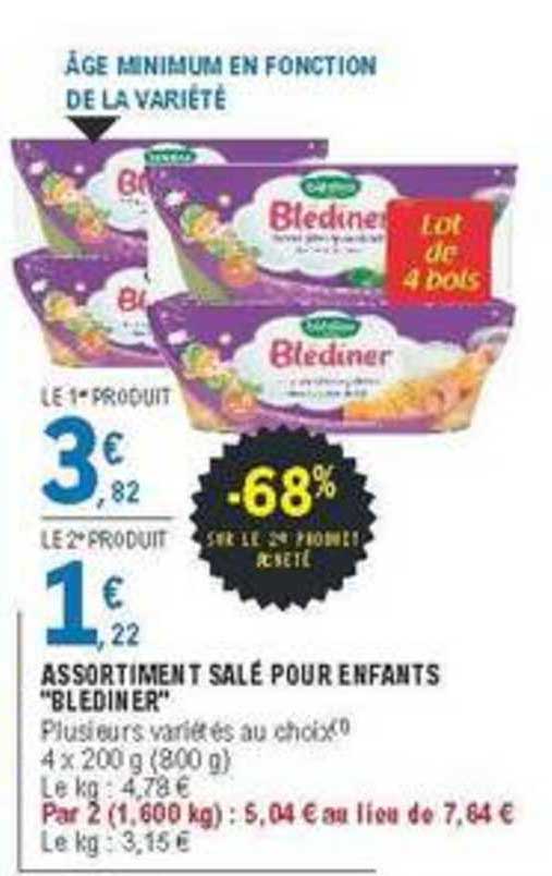assortiment salé pour enfants blediner -68% de réduction immédiate