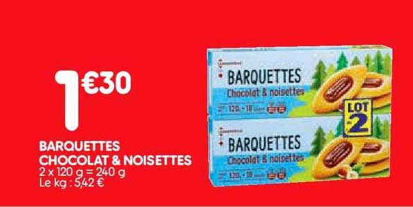 Barquettes Chocolat & Noisettes