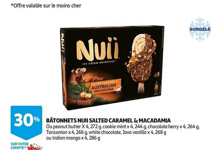 bâtonnets nuii salted caramel & macadamia