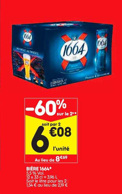 Bière 1664 -60% Sur Le 2e