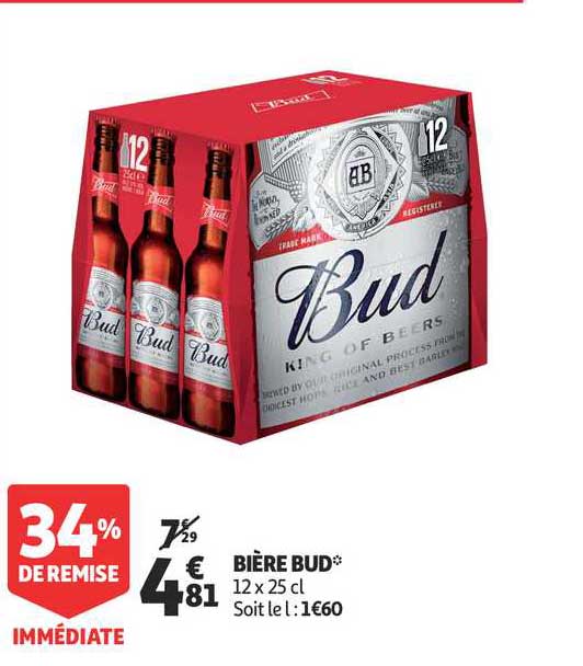 Bière Bud 34% De Remise Immédiate