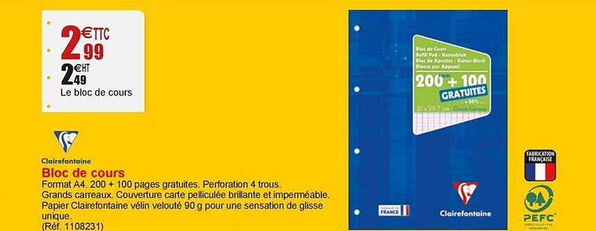 bloc de cours clairefontaine