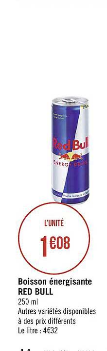 boisson énergisante red bull