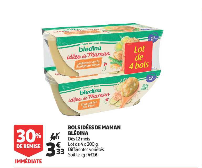 bols idées de maman blédina  30% de remise immédiate