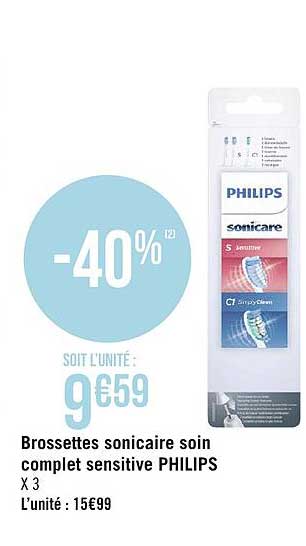 brossettes soin complet sensitive sonicare philips