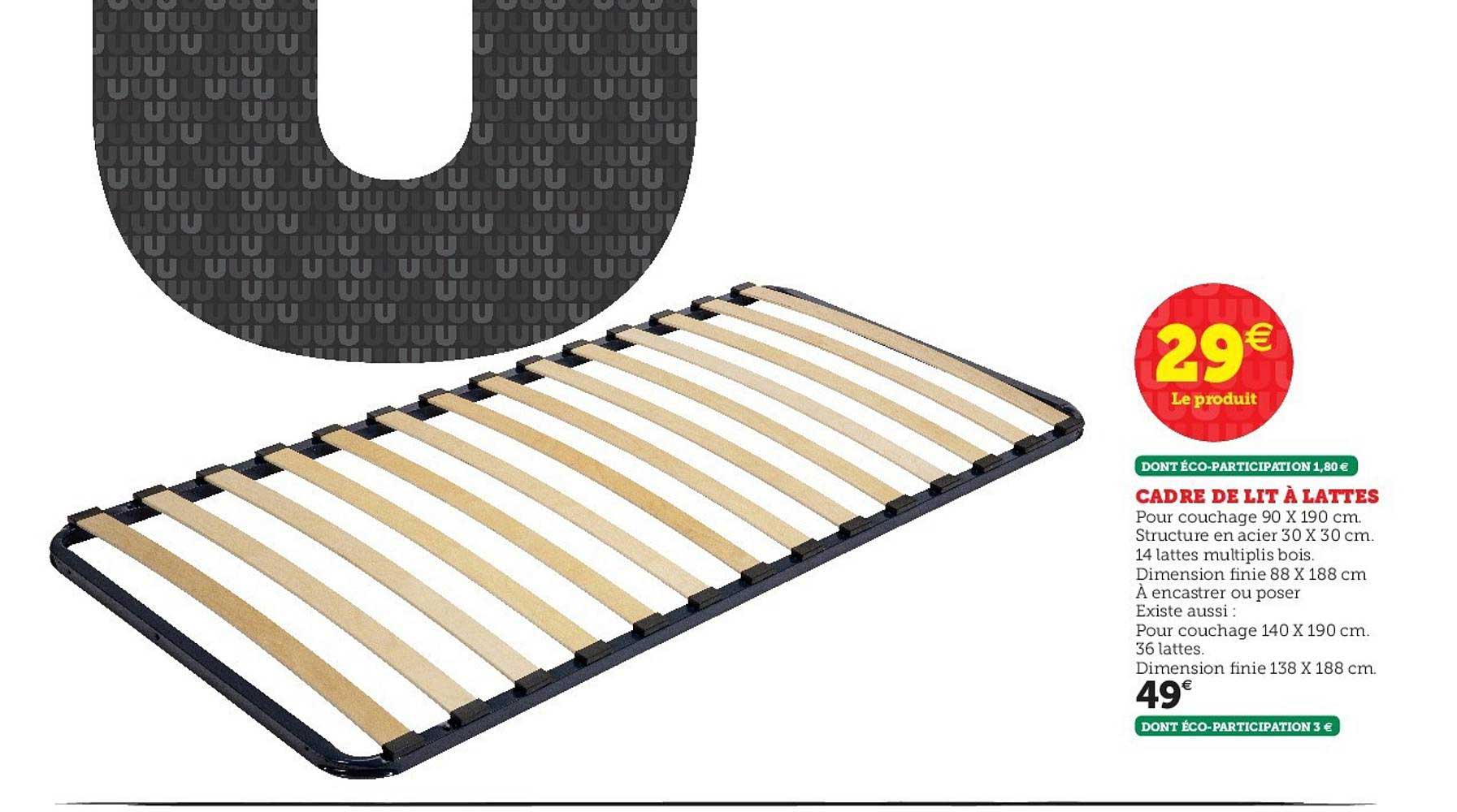 Cadre De Lit à Lattes