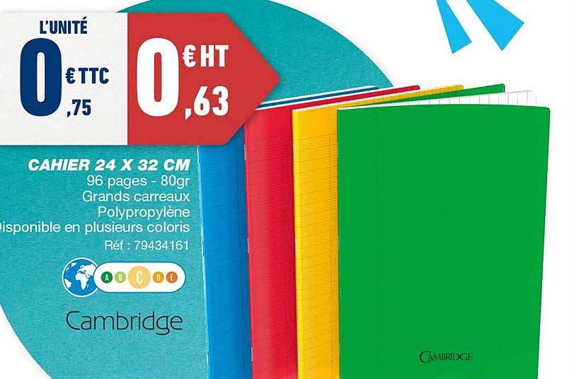 cahier 24x32 cm cambridge