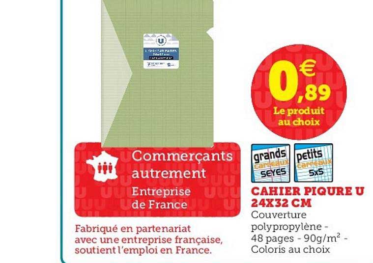 Cahier Piqure U