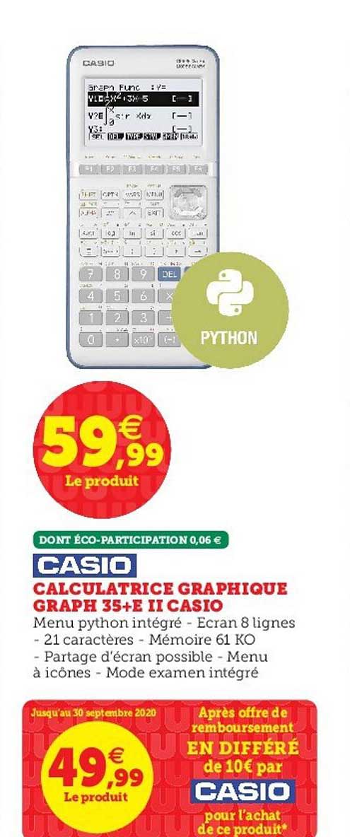 calculatrice graphique graph 35+e ii casio