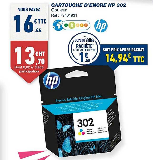 Cartouche D Encre Hp 302 Couleur
