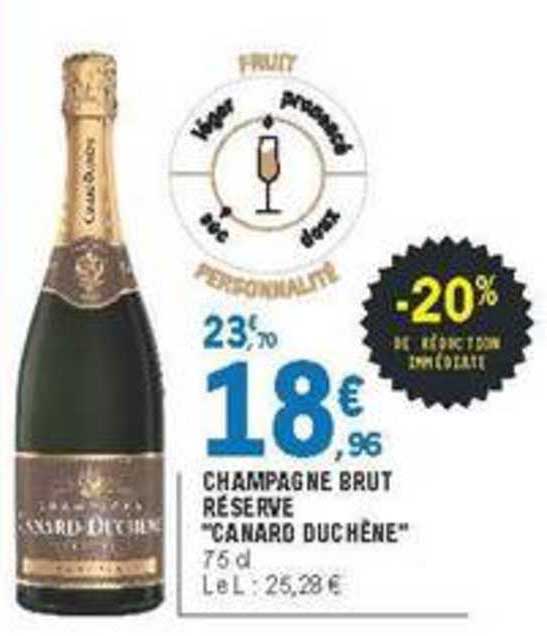 champagne brut réserve canard duchène -20% de remise immédiate