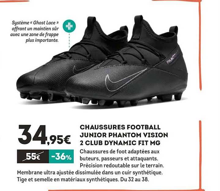 chaussures football junior phantom vision 2 club dynamic fit mg