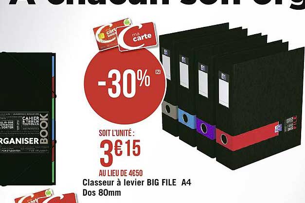 classeur à levier big file a4 oxford