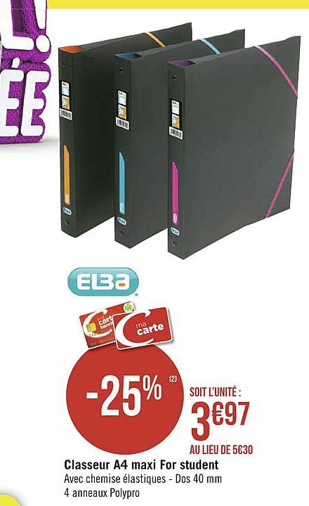 classeur a4 maxi for student elba