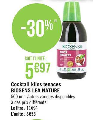 cocktail kilos tenaces biosens lea nature