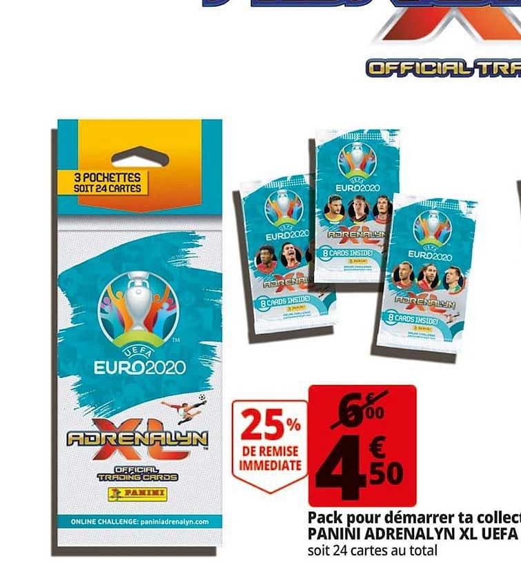 collection adrenalyn xl uefa 2020 pack pour démarrer panini 25% de remise immédiate
