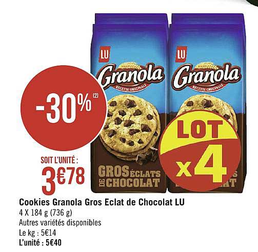 Cookies Granola Gros Eclat De Chocolat Lu