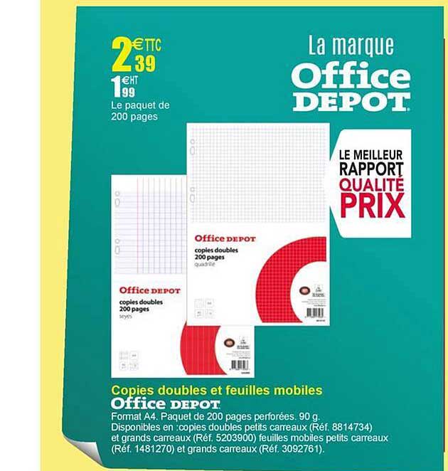 Copies Doubles Et Feuilles Mobiles Office Depot