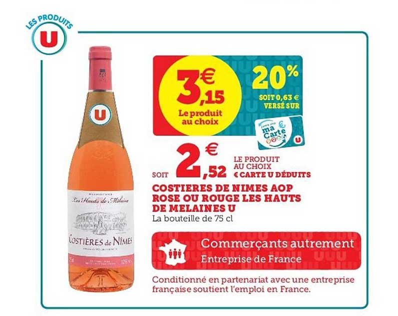 costières de nîmes aop rose ou rouge les hauts de melaines