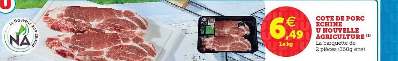 cote de porc échine u nouvelle agriculture