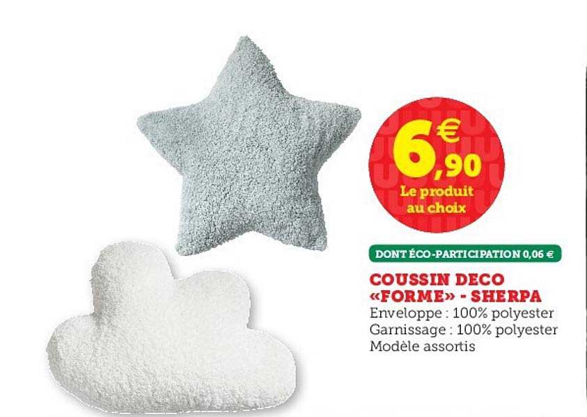 Coussin Déco Forme Sherpa
