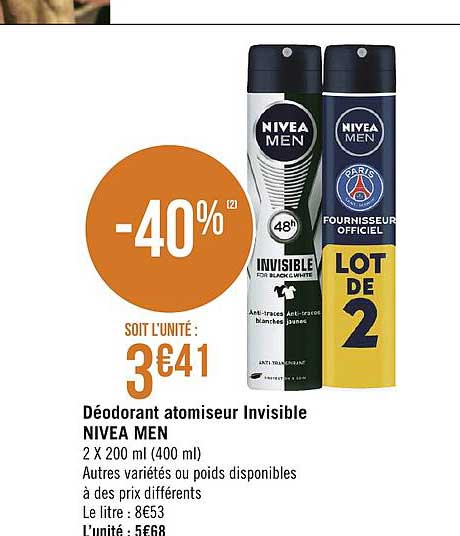 Déodorant Atomiseur Invisible Nivea Men
