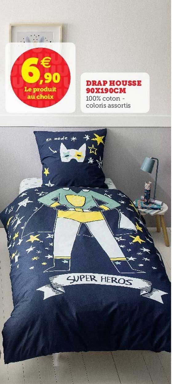 drap housse 90x190cm