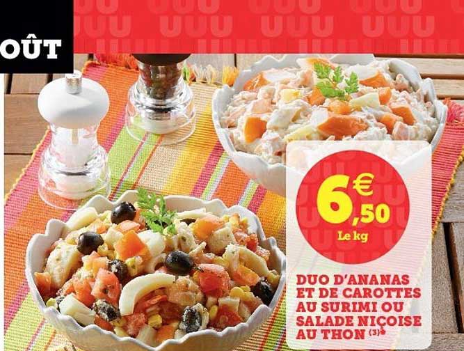 Duo D Ananas Et De Carottes Au Surimi Ou Salade Niçoise Au Thon