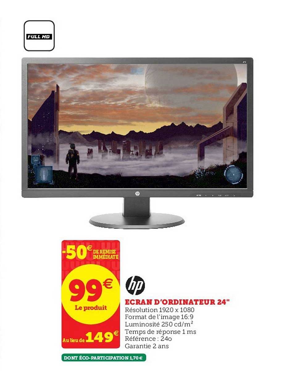 écran d'ordinateur 24" hp