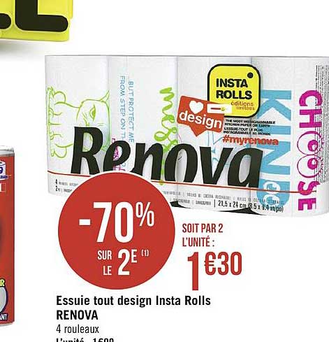 essuie tout renova design insta rolls -70% sur le 2e