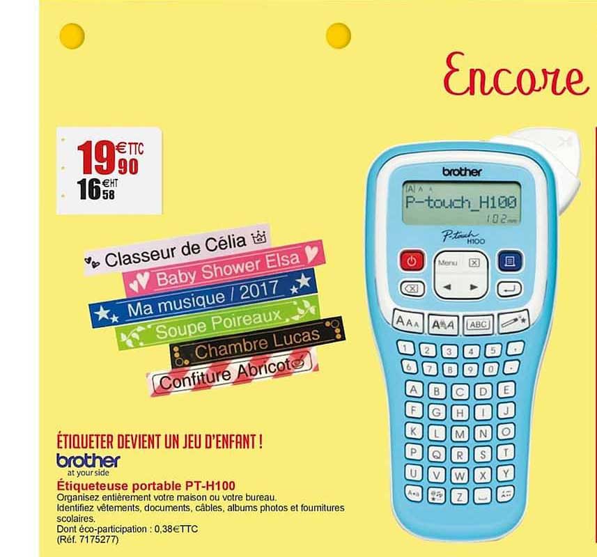 étiqueteuse portable pt h100 brother