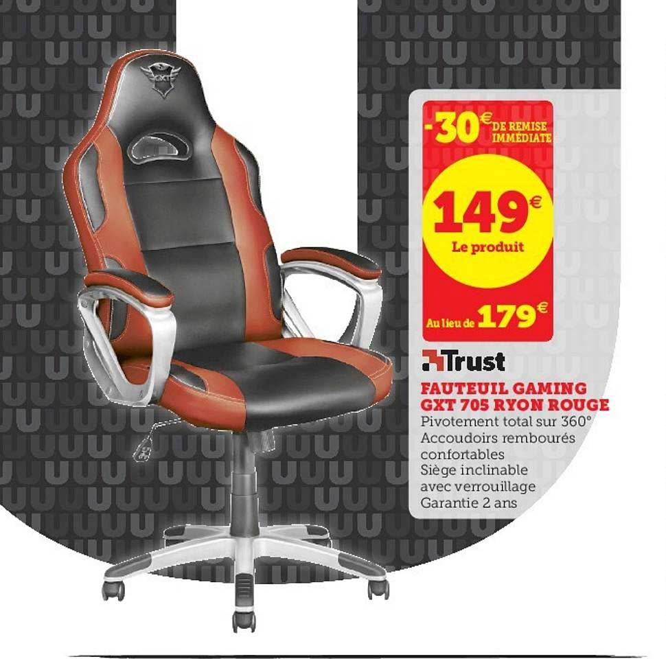 fauteuil gaming gxt 705 ryon rouge trust