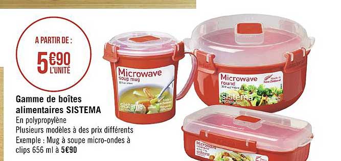 Gamme De Boîtes Alimentaires Sistema