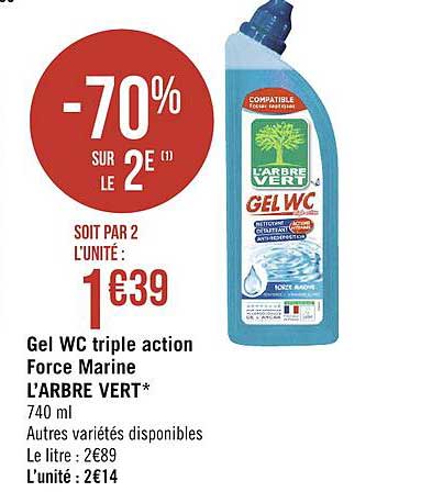 gel wc triple action force marine l'arbre vert -70% sur le 2e