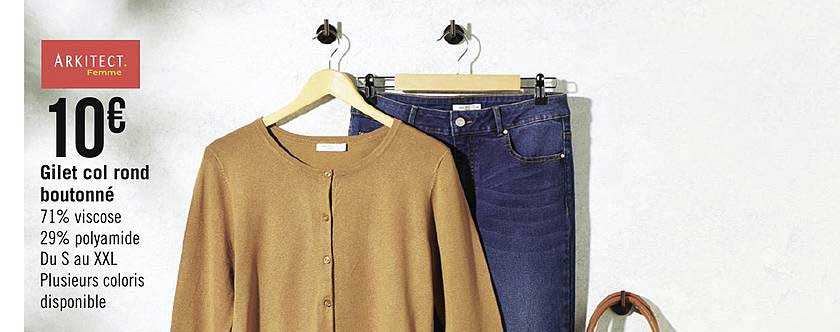 gilet col rond boutonné arkitect femme