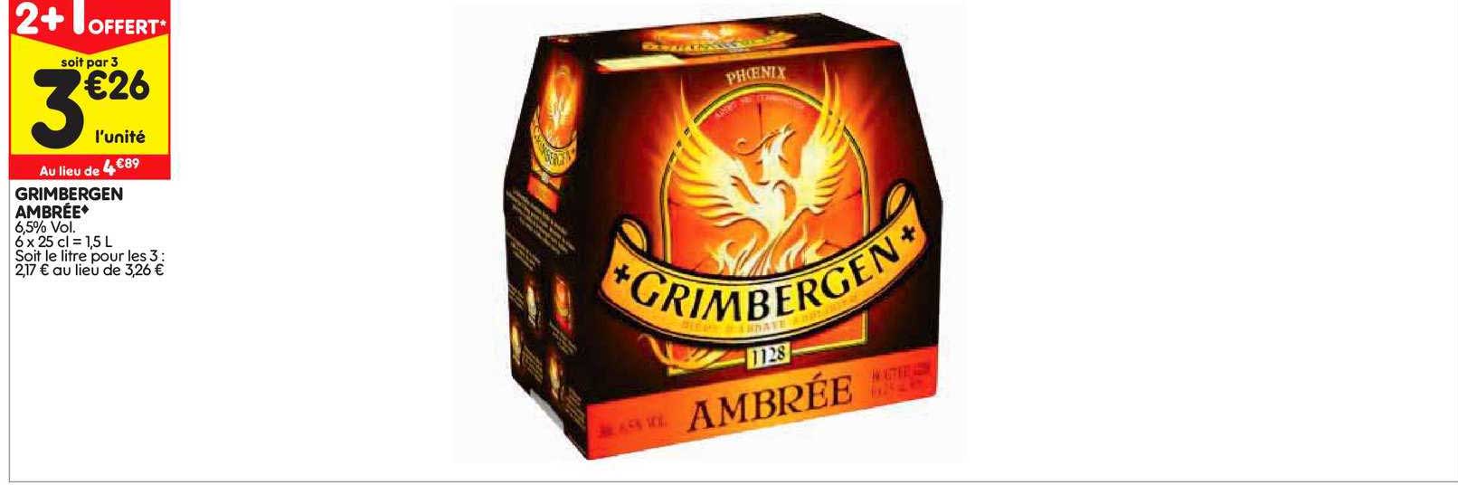 Grimbergen Ambrée  2+1 Offert