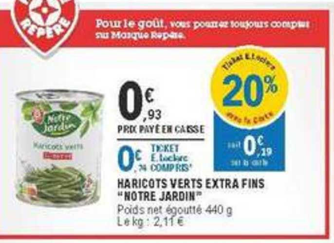 haricots verts extra fins notre jardin