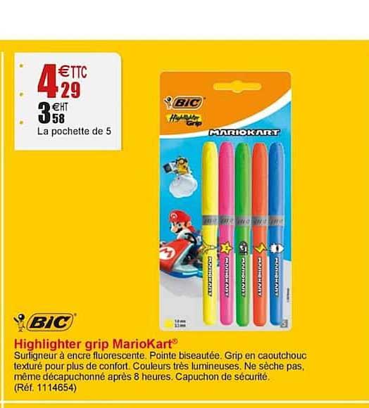 Highlighter Grip Mariokart Bic
