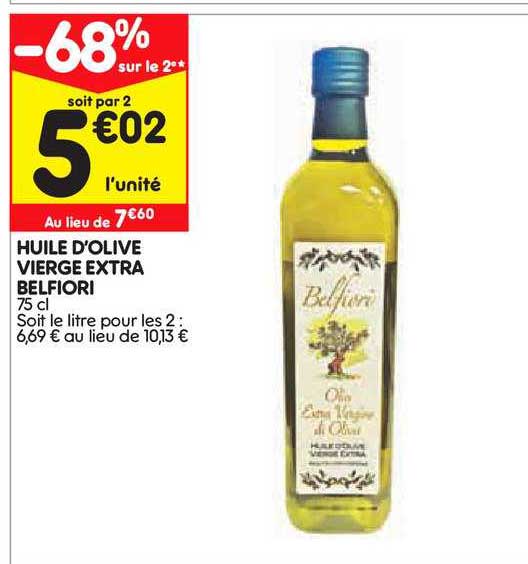 huile d olive vierge extra belfiori  -68% sur le 2e