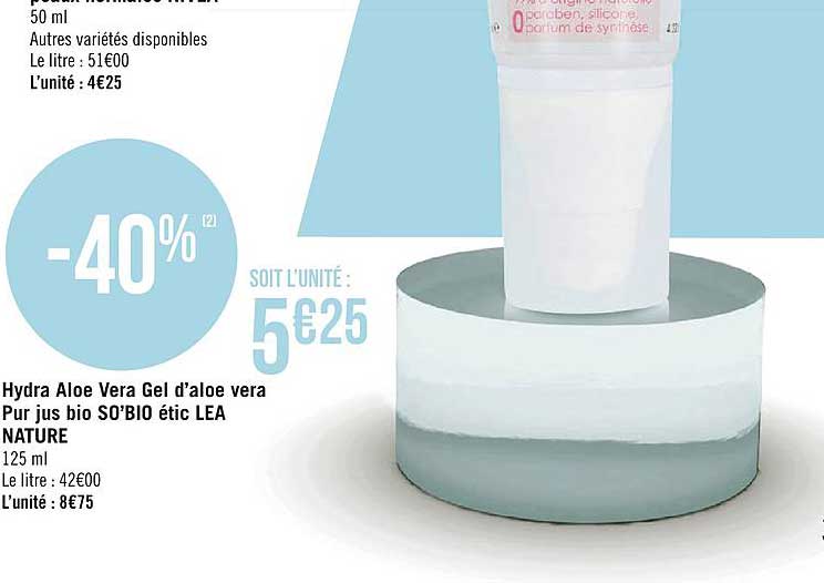 hydra aloe vera gel d'aloe vera pur jus bio so'bio étic léa nature