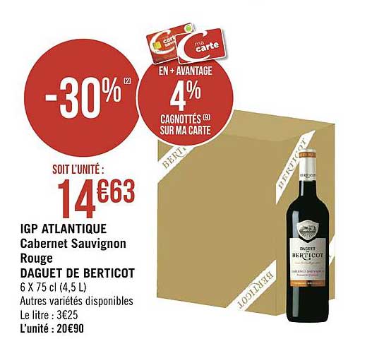 igp atlantique cabernet sauvignon rouge daguet de berticot