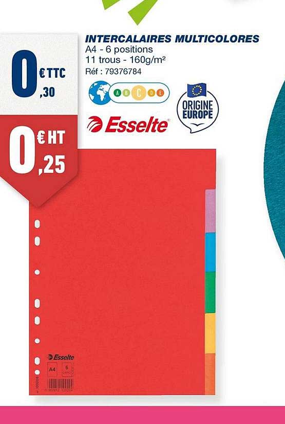 Intercalaires Multicolores Esselte