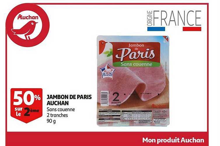 Jambon De Paris Auchan 50% Sur Le 2e