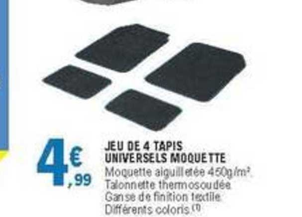 jeu de 4 tapis universels moquette