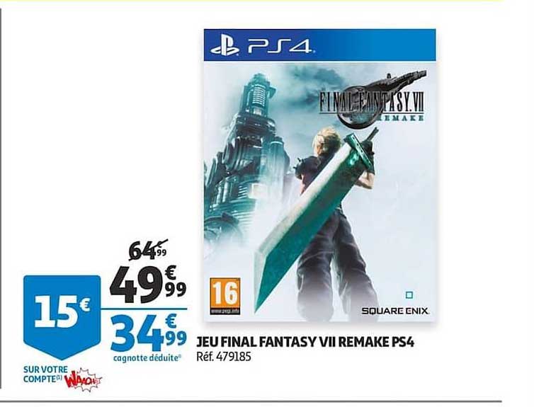 jeu ps4 final fantasy vii remake